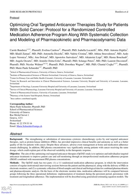 Optimizing Oral Targeted Anticancer Therapies Study for.